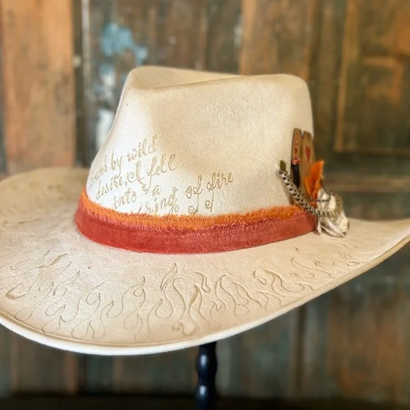 Hand designed western festival concert cowgirl hat